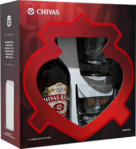 Виски Chivas Regal 12 years old +2 glass  700 мл