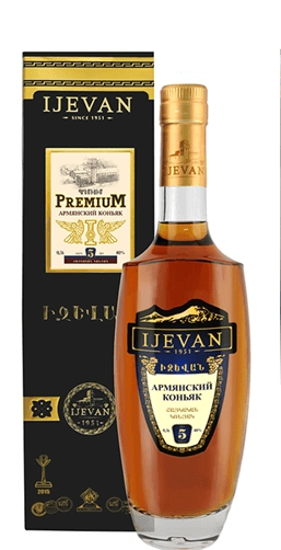 Коньяк Иджеван Премиум в подарочной упаковке 5 лет 500 мл
