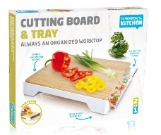 Разделочная доска VacuVin Cutting Board Bamboo & Tray with Sleeve для продуктов и мяса с поддоном