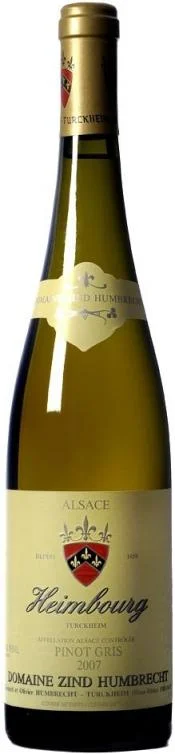 Вино Zind-Humbrecht, Pinot Gris "Heimbourg" AOC,Зинд-Умбрехт, Пино Гри "Хаймбург" AOC, 2007, 750 мл