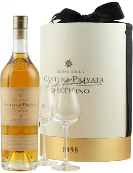 Граппа Bocchino Cantina Privata 12 anni Gift Pack with 2 glasses 700 мл