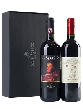 Набор San Felice  Chianti Classico DOCG + " l Grigio  Chianti Classico Riserva DOCG gift set  Сан Феличе подарочный набор Кьянти Классико + Иль Гриджио Кьянти Классико Ризерва