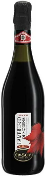Вино Lambrusco di Modena DOC Civ&Civ Le Foglie Secco Ламбруско ди Модена DOC Чив&Чив Ле Фолие Секко красное сухое 750 мл