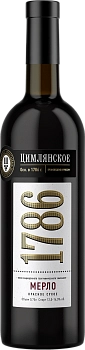 Вино Цимлянское 1786  Мерло  красное сухое 750 мл