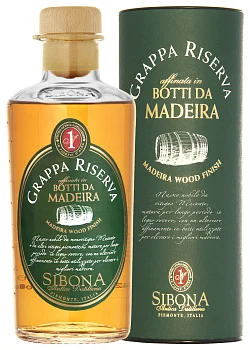 Граппа Sibona Riserva Madeira Wood Finish metal tube 1,5 л