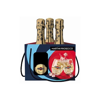 Игристое вино Martini Prosecco DOC set  3 bottles  х 200 мл