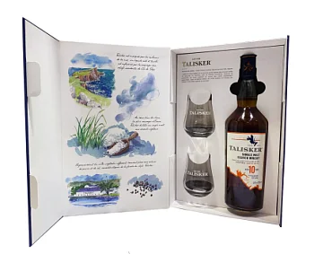 Виски Talisker 10 years old  gift box with 2 glasses  700 мл 45,8%
