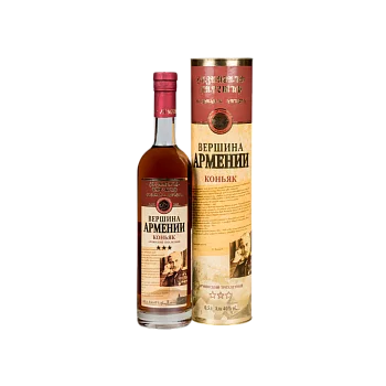 Коньяк Вершина Армении трёхлетний  в тубусе  40% 500 мл