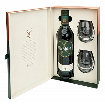Виски Glenfiddich 12 Years Old   gift set with  2 glass  700мл
