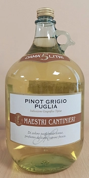 Вино Caldirola Maestri Cantinieri   Маэстри Кантиньери Пино Гриджио белое полусухое 5000  мл 9%