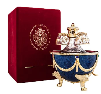 Водка Императорская коллекция Кошерная    графин-яйцо синего цвета в бархатном коробе 700 мл