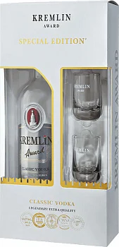 Набор Кремлин Эворд Классик в подарочной коробке с 2 стопками  Kremlin Award Classic gift box with 2 shorts 700 мл