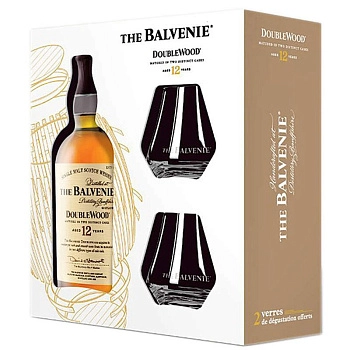 Виски Balvenie Doublewood 12 Years Old gift box  700 мл  with 2 glasses