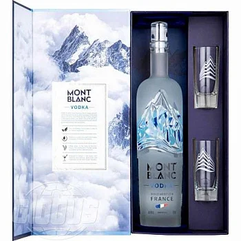 Водка Mont Blanc gift box with 2 shots 700 мл