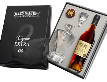 Коньяк   Jules Gautret   Extra Cristal   Жюль Готре   Экстра Кристалл   + хрустальный графин в п/у   700 мл