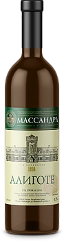 Вино Массандра Крым Алиготе 2019 сухое белое 750 мл