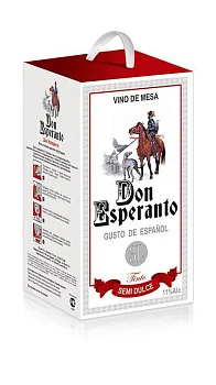 Вино столовое Don Esperanto Дон Эсперанто красное полусладкое 3000 мл