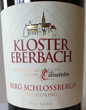 Вино Kloster Eberbach Rüdesheimer Berg Schloßberg Riesling Großes Gewächs  aus dem Cabinetkeller  Клостер Эбербах Рюдесхаймер Берг Шлоссберг ГК Рислинг 2017  750 мл