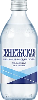 Вода природная питьевая Сенежская  газированная стекло  330 мл