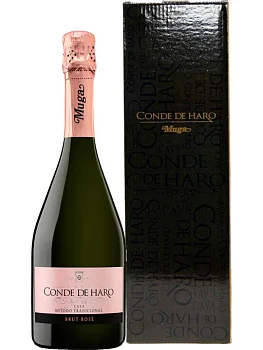 Игристое вино Muga Cava Conde de Haro Brut Rose Rioja DOC gift box  2021  750 мл