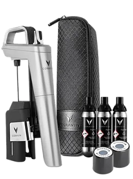 Система для подачи вин по бокалам Coravin Model 6 Модель 6 серебрянный + 3 капсулы + игла + 2 пробки + чехол для переноски