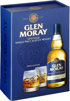 Подарочный набор Glen Moray Elgin Classic gift box with 2 glasses Глен Морей  Элджин Классик в подарочной коробке с 2-мя стаканами  700 мл