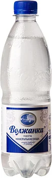 Вода Volzhanka mineral sparkling water  (plastic)/Волжанка минеральная газированная вода (ПЭТ), 0,5 л
