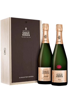 Подарочный набор  Charles Heidsieck  Duo La Collection Crayères Brut w/b: Millésime 2000  + Mis en Cave 2001   Миллезим 2000  750 мл + Миз ан Кав 2001 750 мл