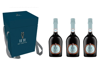 Подарочный набор  Tête de Cheval Blanc de Blancs Тет де Шеваль Блан де Блан   750 мл  х 3 шт