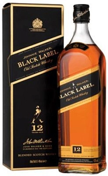 Виски Johnnie Walker Black Label Джонни Уокер Блэк Лэйбл 40% (черная этикетка) в подарочной упаковке 700 мл