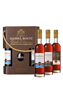 Набор  Коньяк Coffret 2 Daniel Bouju  Royal Grande Champagne Daniel Bouju 200 мл , Empereur XO Grande Champagne Daniel Bouju 200 мл  Extra Grande Champagne Daniel Bouju   200 мл   с 3 бокалами