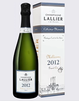 Игристое вино Lallier Millesime Brut Grand Cru Champagne AOC  ЛАЛЛЬЕ МИЛЛЕЗИМ БРЮТ ГРАН КРЮ ШАМПАНЬ АОС В ПОДАРОЧНОЙ УПАКОВКЕ 2012 750 мл