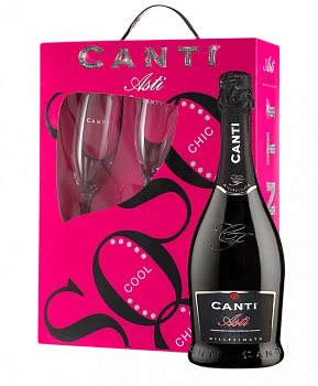 Игристое вино Canti Asti DOCG gift box + Glasses  2017   750 мл