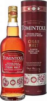 Виски Tomintoul Cigar Malt Speyside Single Malt Scotch Whisky  gift box 43% 700 мл