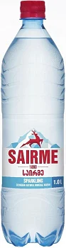 Вода Sairme Sparkling PET Саирме газированная в пластиковой бутылке 1000 мл