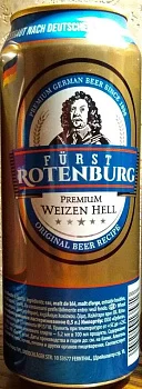 Пиво Furst Rotenburg Weizen Hell in can Фюрст Ротенбург Премиум Вайзен Хелл в жестяной банке 500 мл