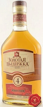 Коньяк четырехлетний Золотая Выдержка фляжка 100 мл
