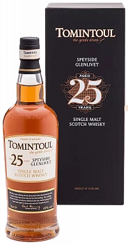 Виски Tomintoul Speyside Glenlivet 25 yo Томинтоул Спейсайд Гленливет в подарочной коробке 25 лет  700 мл