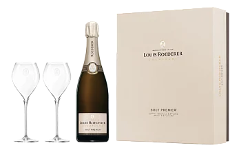 Шампанское Louis Roederer Brut Premier AOC grafika   gift box  2 glass  2016 750 мл