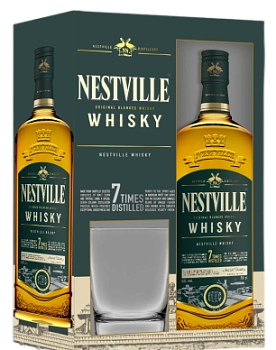 Виски  Nestville Whisky Blended gift box + glass   700 мл