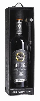 Водка Белуга Золотая Линия подарочная упаковка кожа 750 мл