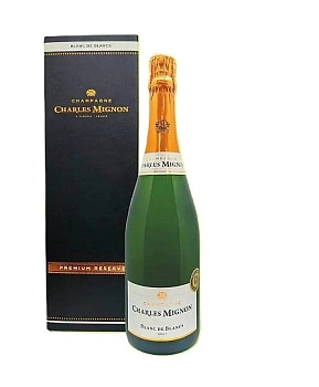 Шампанское Charles Mignon Blanc de Blancs gift box Шарль Миньон Блан де Блан в подарочной коробке  750 мл