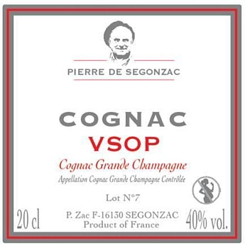 Коньяк  Pierre de Segonzac Grande Champagne 1er Cru VSOP  200 мл