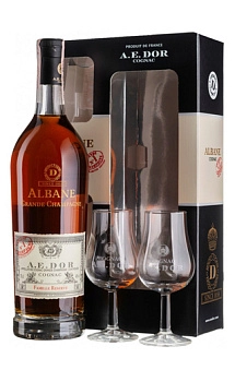 Коньяк A.E.DOR Albane Grande Champagne + 2 glasses 700 мл 40%