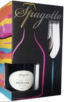 Игристое вино Spagotto Ortrugo DOC gift box + glass  750 мл