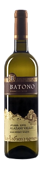 Вино Батоно Алазанская Долина белое полусладкое  750 мл
