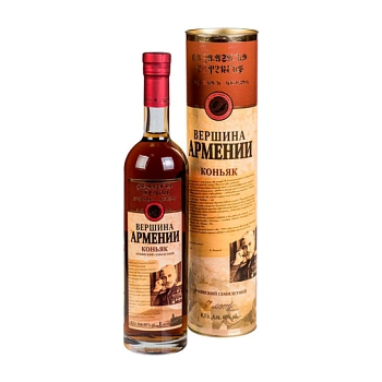Коньяк Вершина Армении  десятилетний в тубусе  40% 500 мл