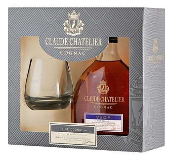 Коньяк Maison Ferrand Claude Chatelier VSOP   500 мл   + бокал в подарочной упаковке