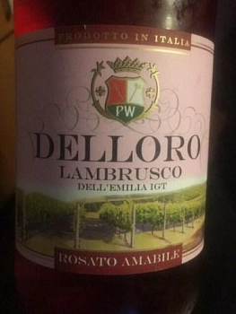 Игристое вино Delloro Lambrusco Dell'Emilia Rosato  IGT 750 мл