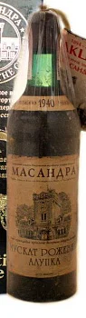 Вино коллекционное Массандра Мускат розовый Алупка 1940 750 мл